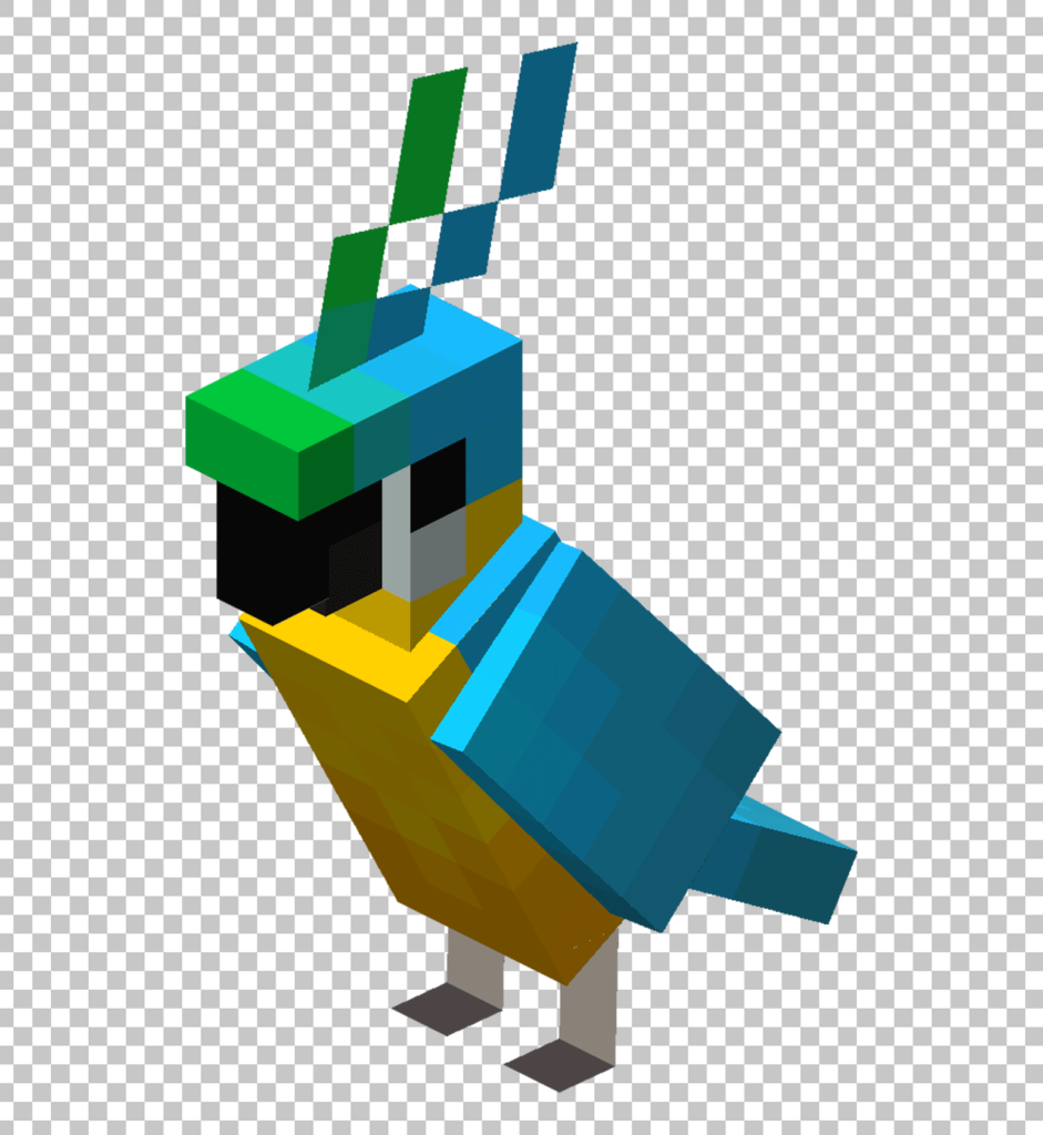 Minecraft Cyan Parrot PNG Image
