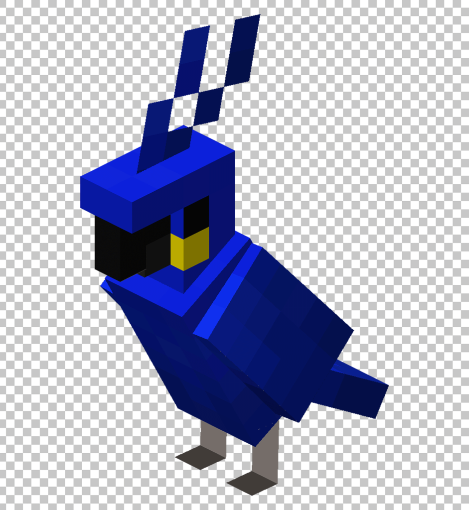 Dark Blue Minecraft Parrot PNG Image