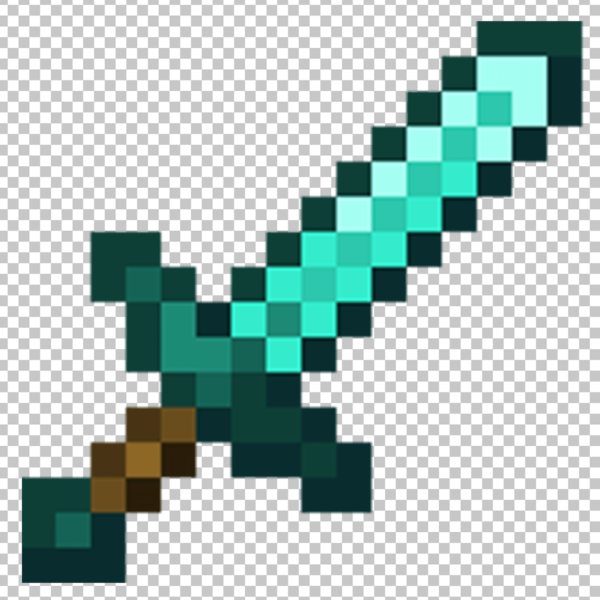 Minecraft Diamond Sword PNG Image