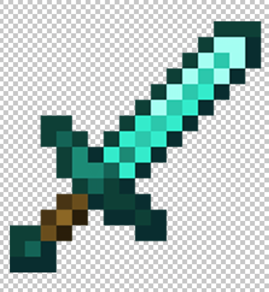 Minecraft Diamond Sword PNG Image