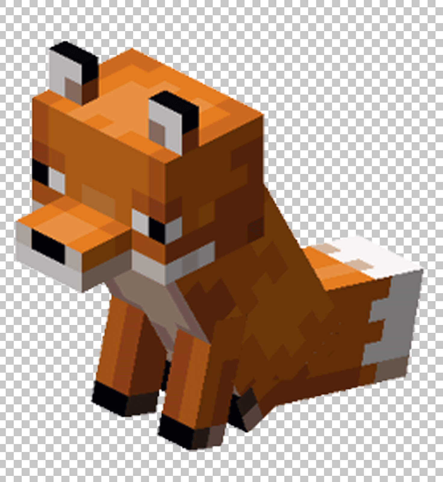Minecraft Fox Sitting PNG Image