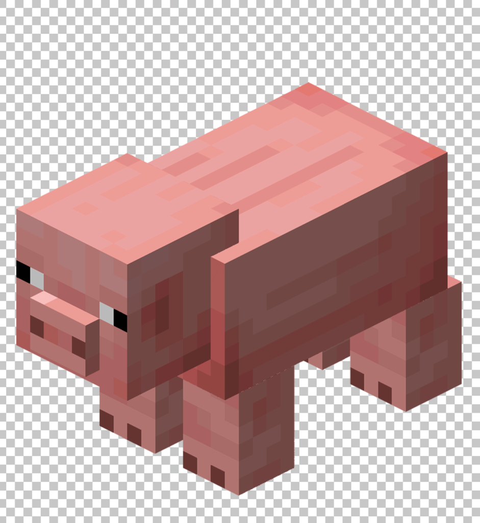Minecraft Pig PNG Image