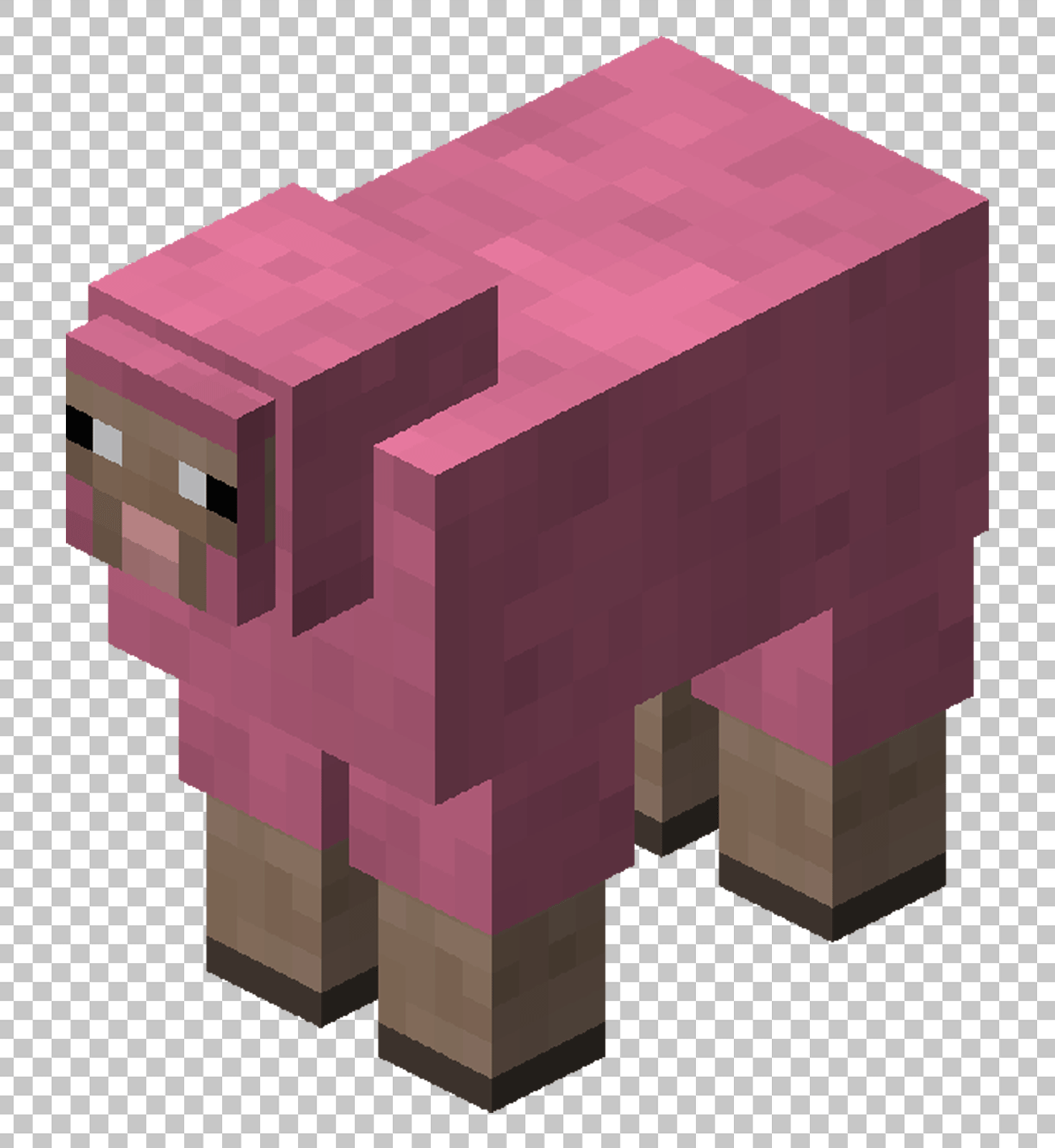 Pink Minecraft Sheep PNG Image