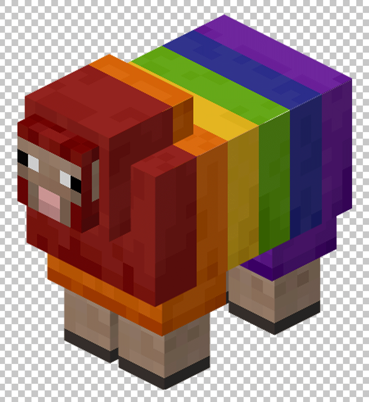 Minecraft Earth Rainbow Sheep PNG Image