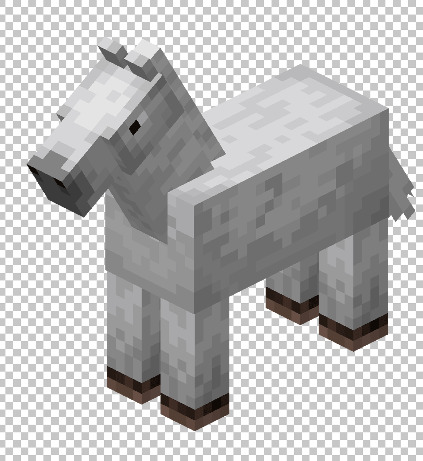 White Minecraft Horse PNG Image