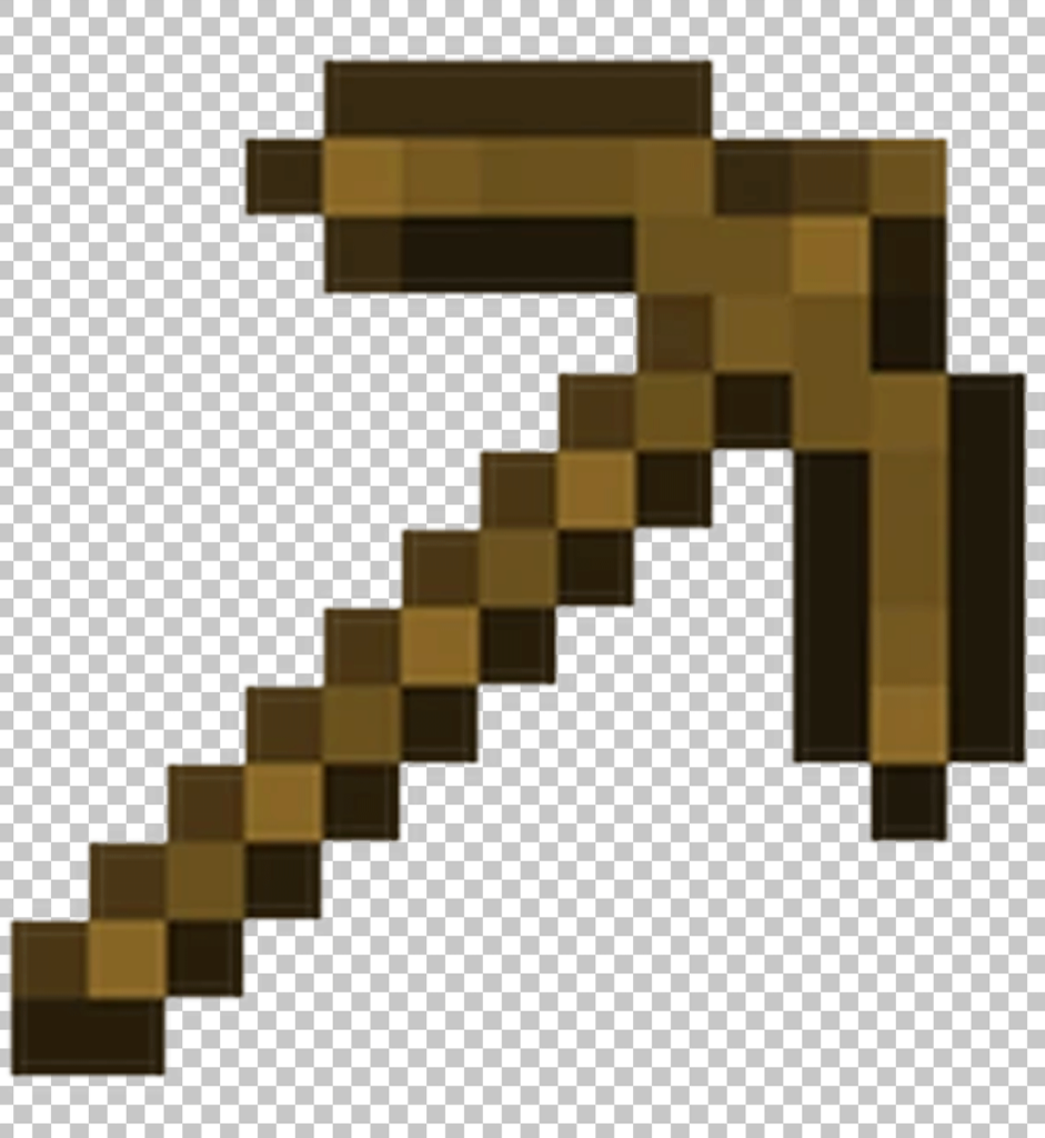 Minecraft pickaxe on a transparent background