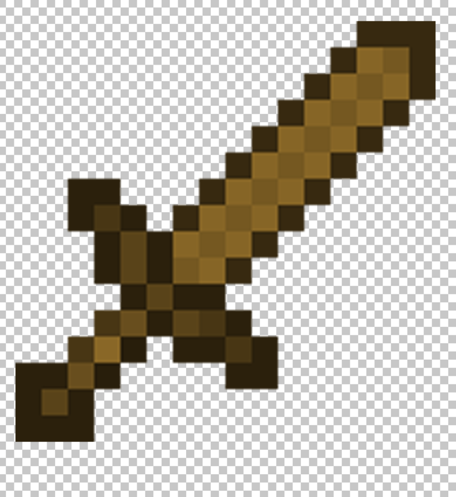 Minecraft Wooden Sword PNG Image