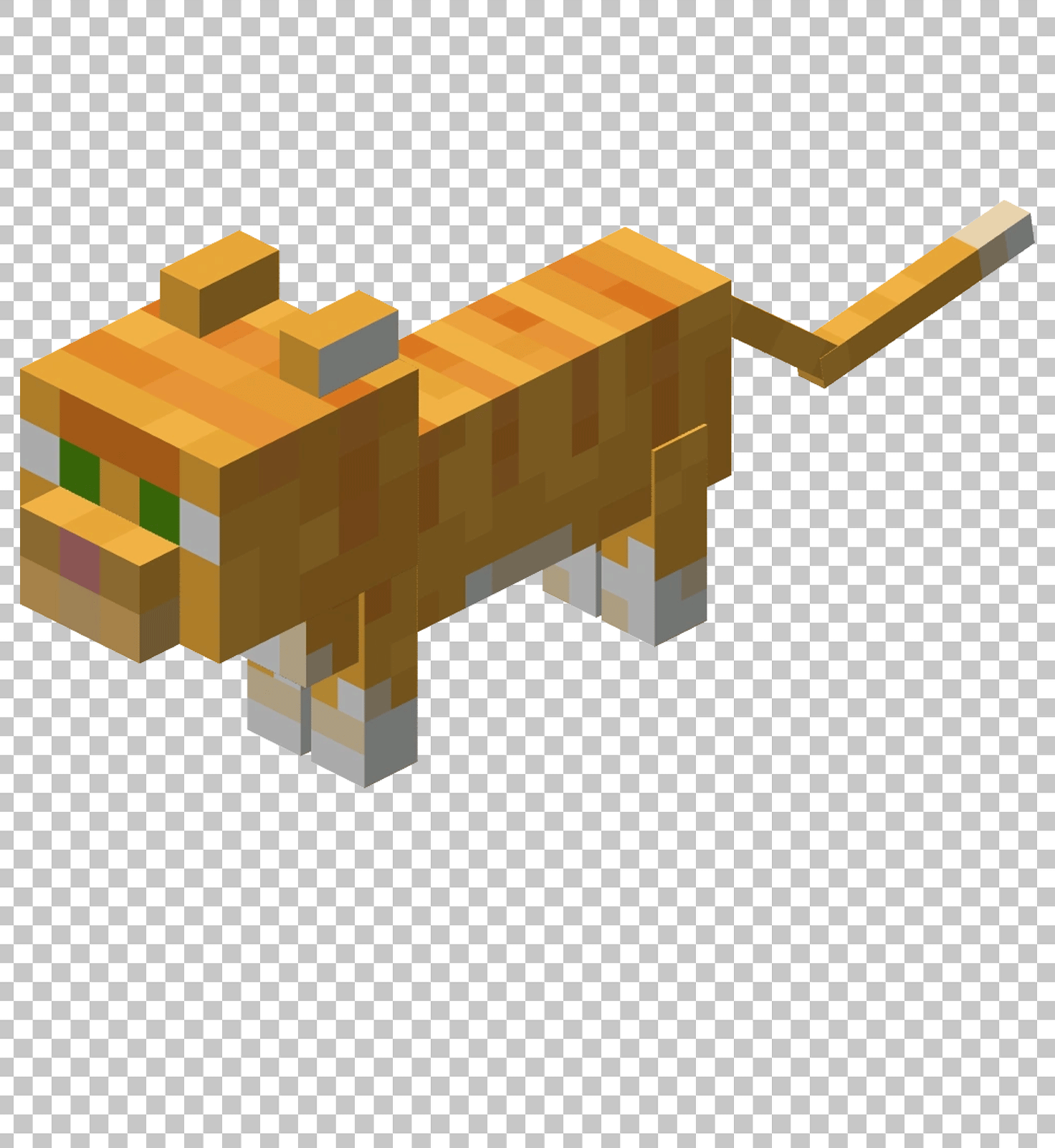 Minecraft Yellow Cat PNG Image
