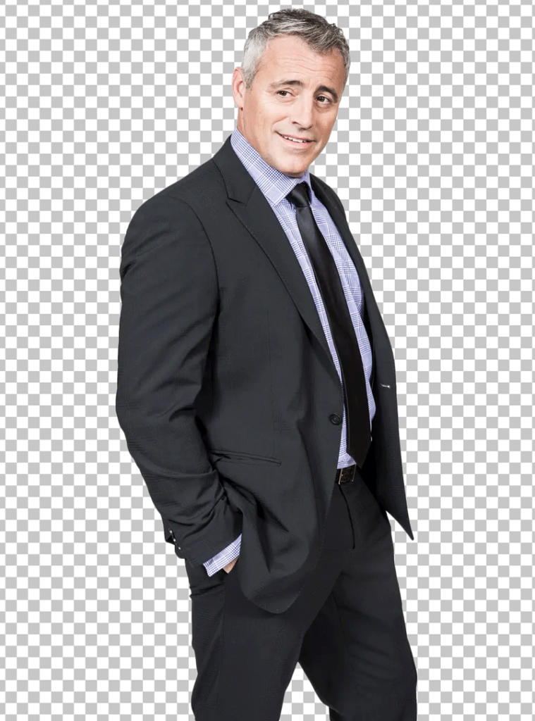 Old Joey Tribbiani in suit PNG image