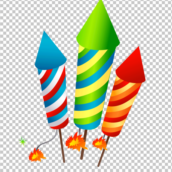 Colorful Rocket Fireworks PNG Image