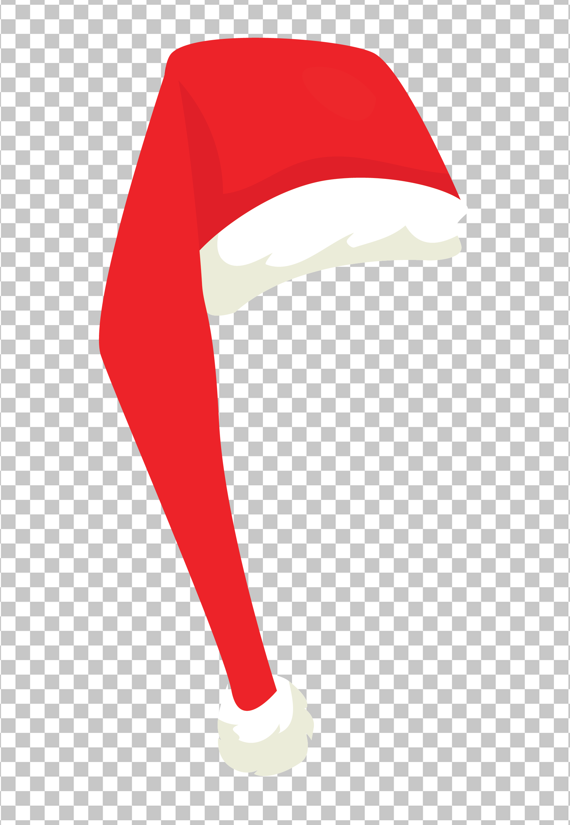 Red Santa Hat with White Tail PNG Image