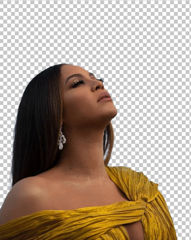 Beyonce looking up PNG Image