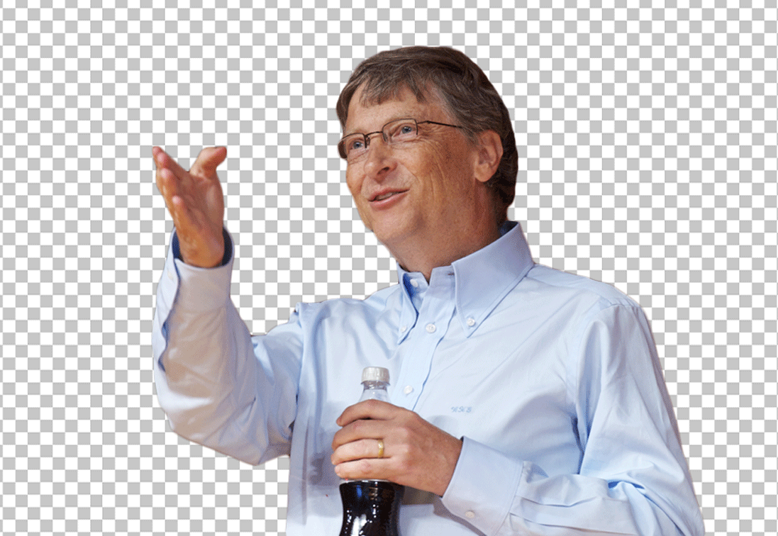 Bill Gates is speaking while pointing PNG Image