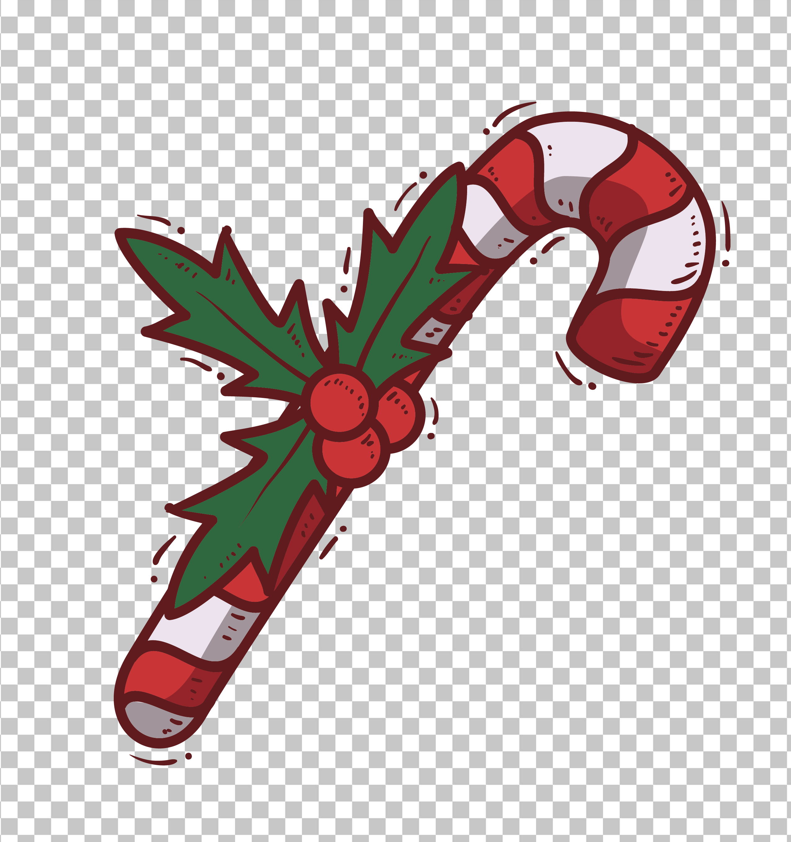 Cartoon Candy Cane PNG Image