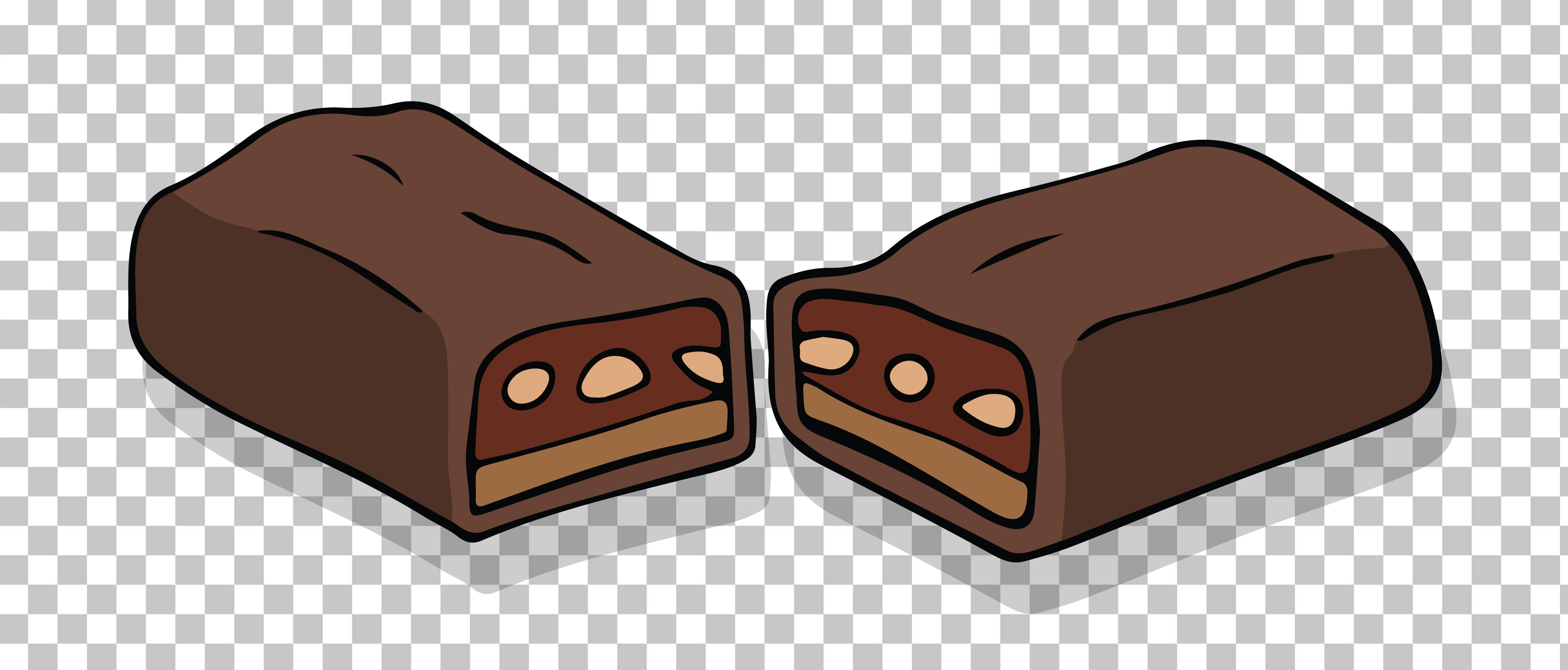 Chocolate Bar cut in half PNG Image