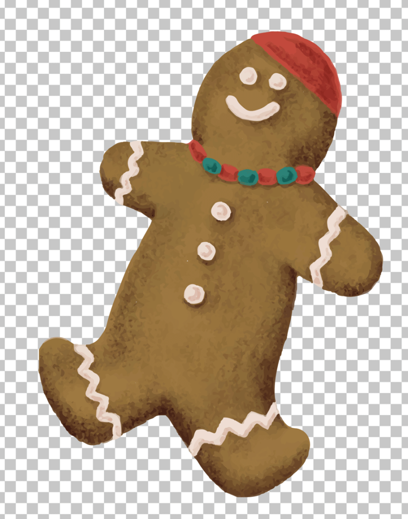 Christmas Gingerbread Man Cookie PNG Image