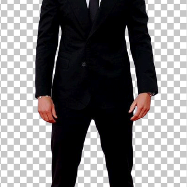 Haaland standing in black suit PNG Image