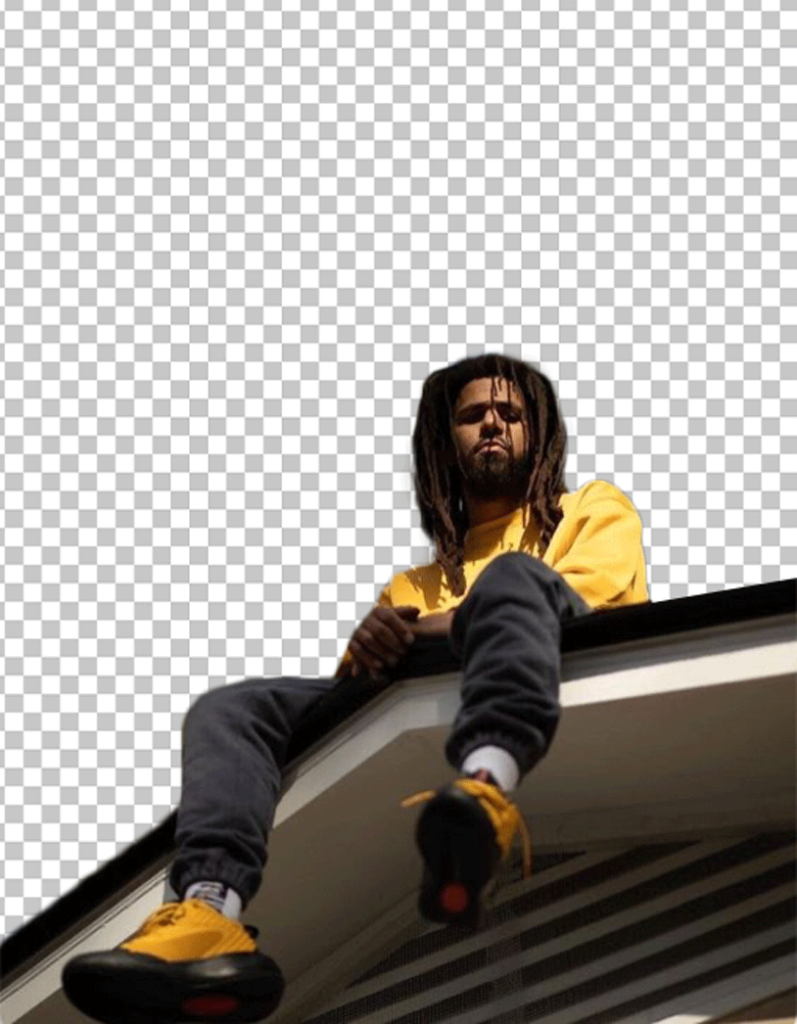J. Cole sitting on the roof PNG Image