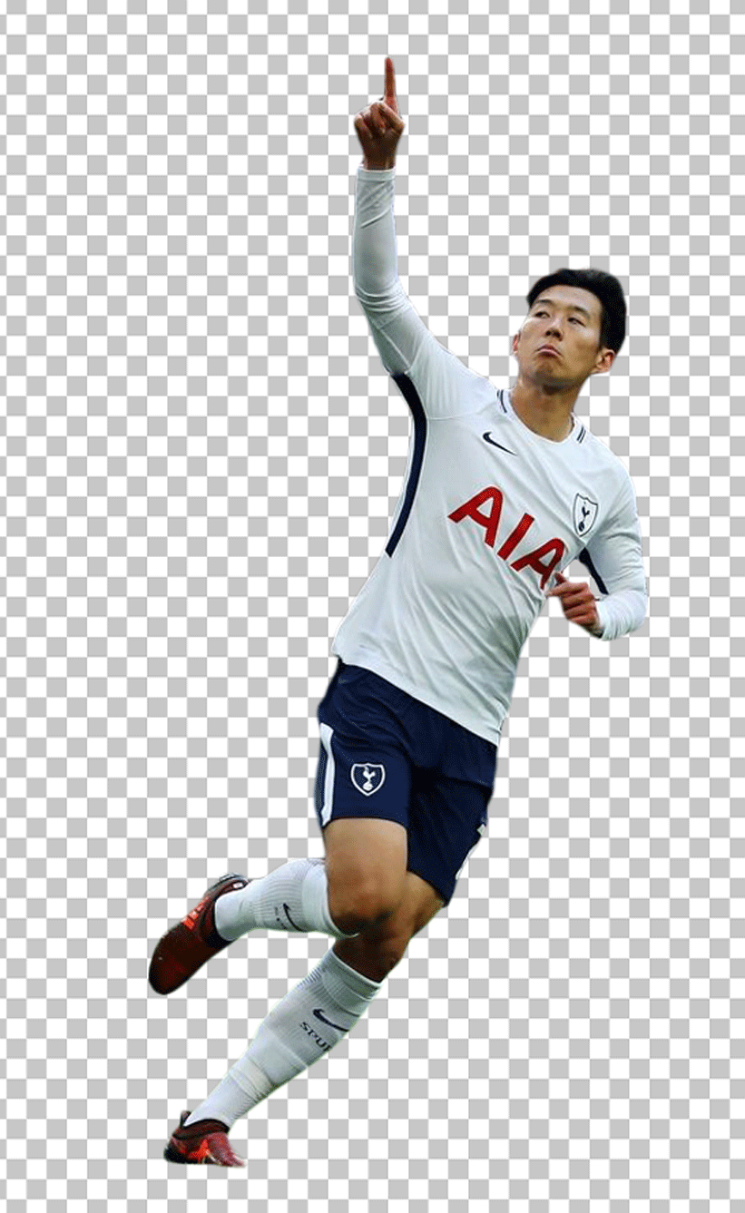 Son Heung-Min ruining and pointing up PNG Image