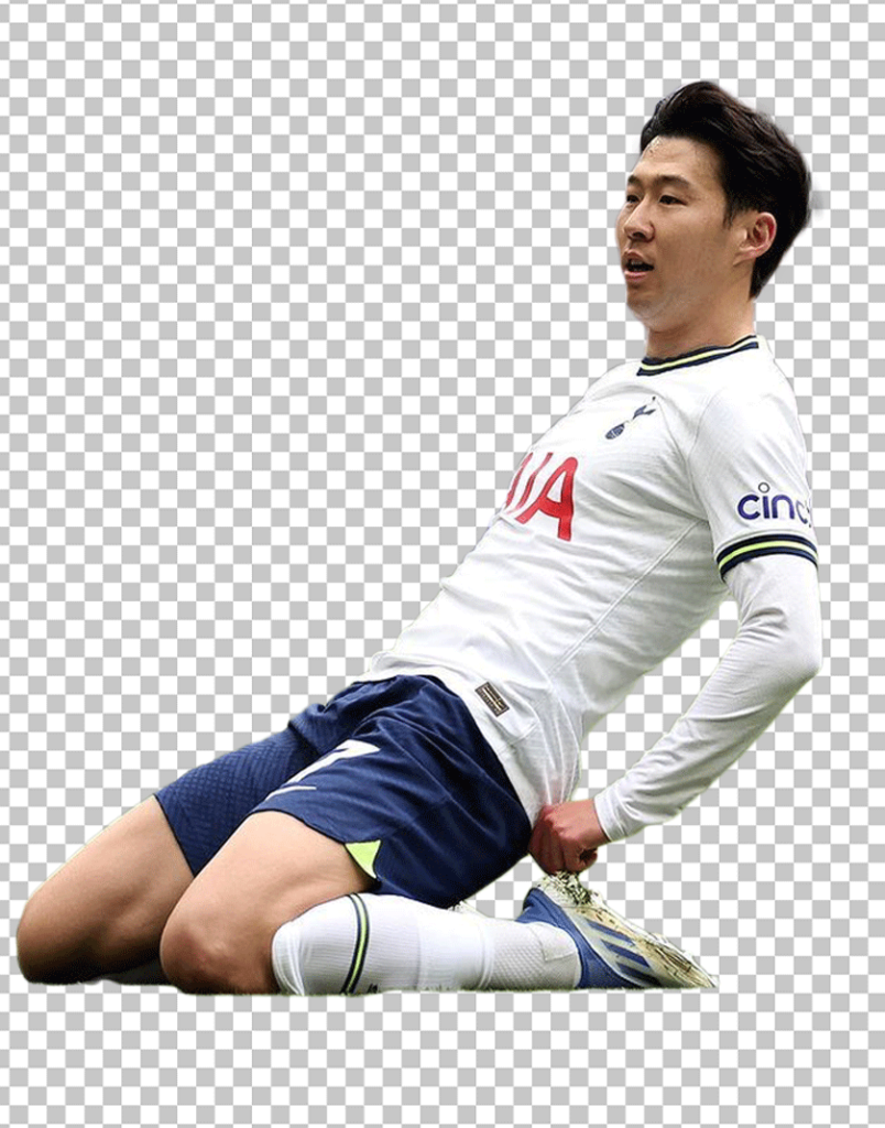 Son Heung-Min sliding on knees PNG Image