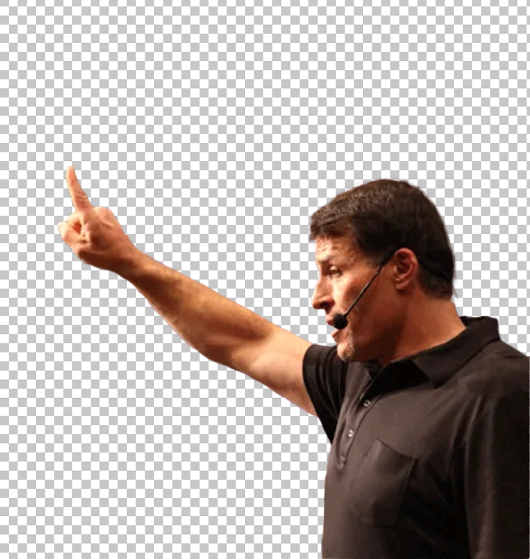 Tony Robbins Pointing Up PNG Image