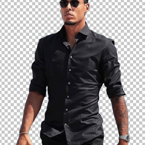 Virgil van Dijk wearing a black shirt PNG Image