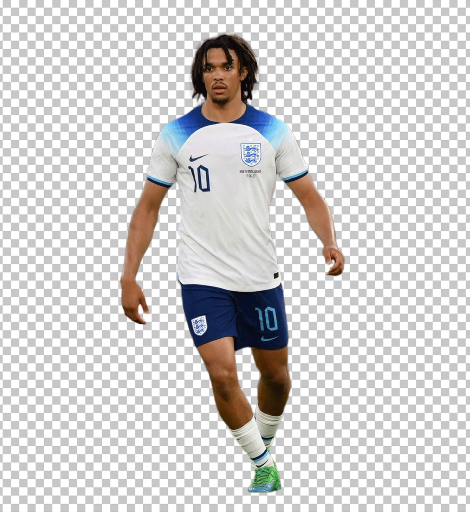 Alexander-Arnold in blue and white France jersey PNG Image