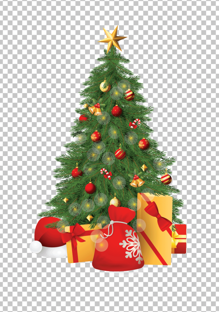 Christmas tree with gifts PNG Image