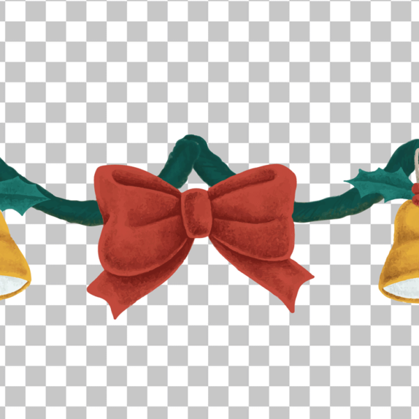 Decoration of bell and ribbon PNG Image