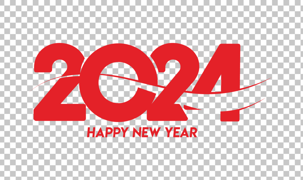 Red 2024 HAPPY NEW YEAR PNG Image