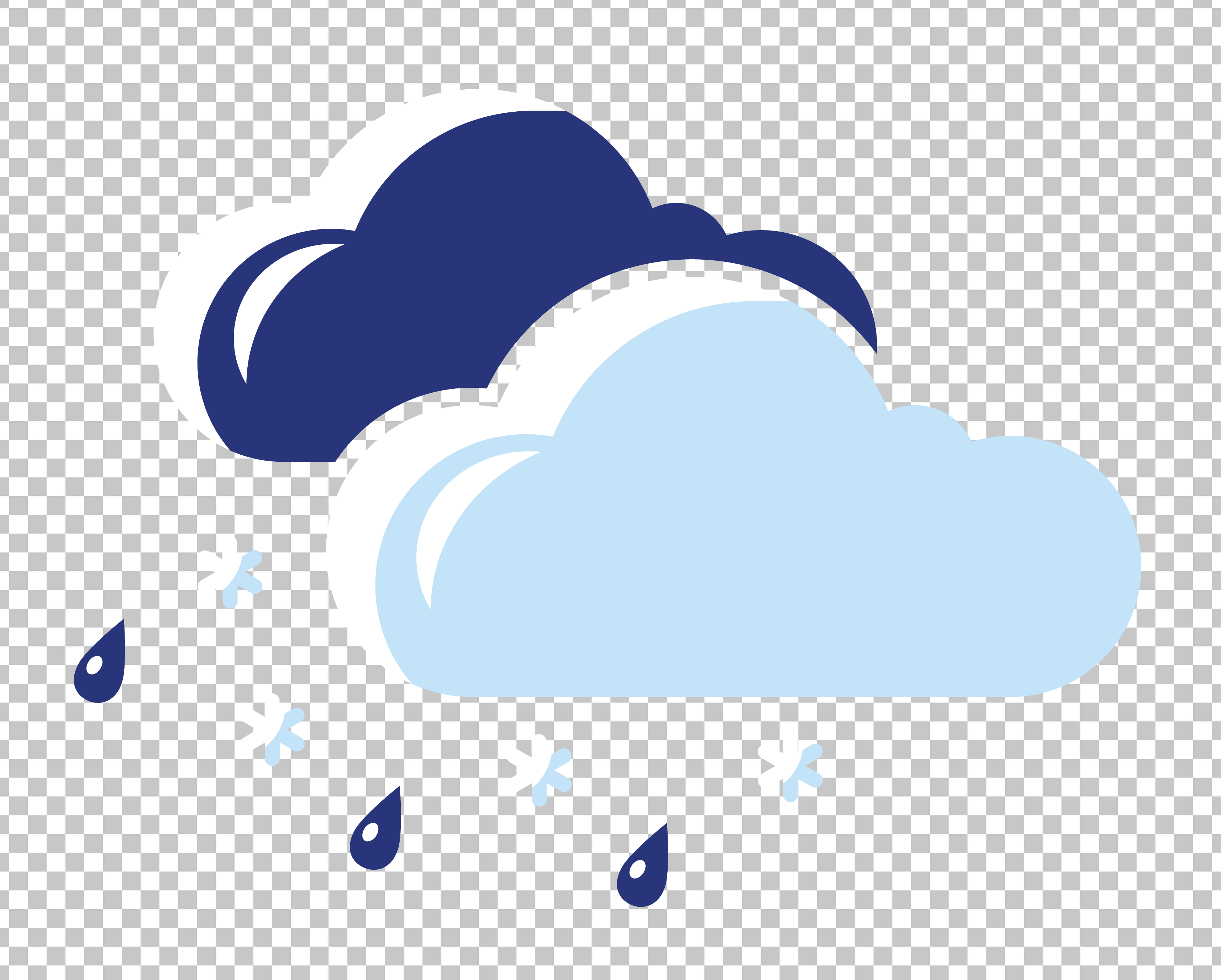 Rainy and Snowy Icon PNG Image