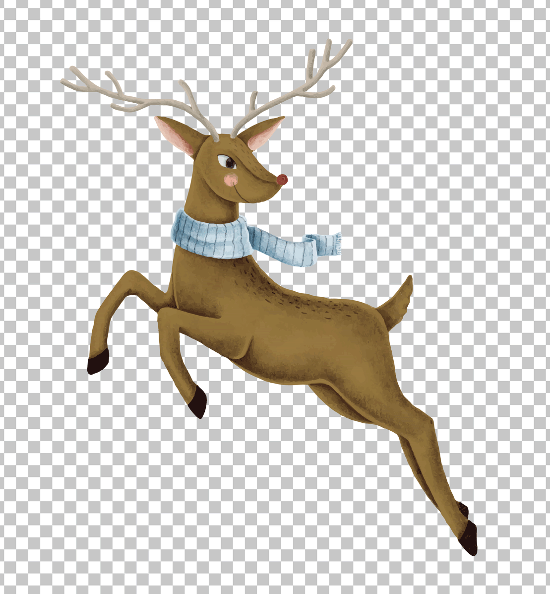 Reindeer with scarf PNG Image
