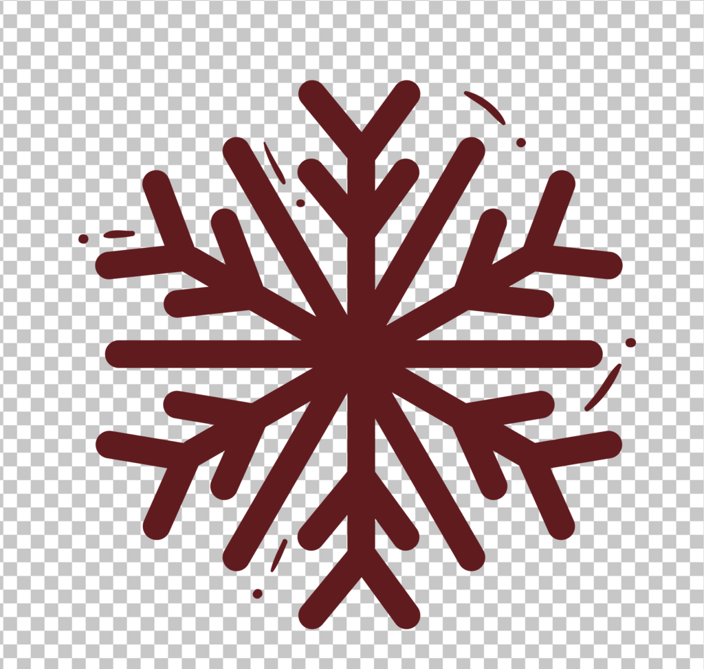 Red Snowflake PNG Image