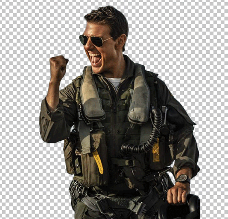 Tom Cruise in military gear PNG Image