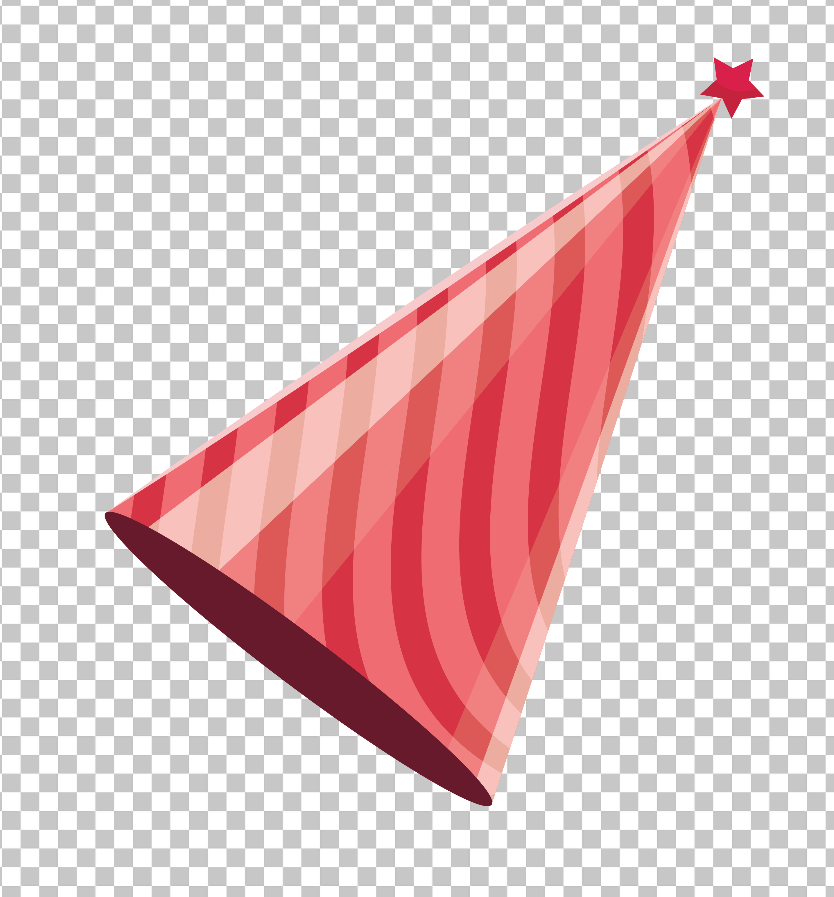 Birthday Red Cone Hat PNG Image