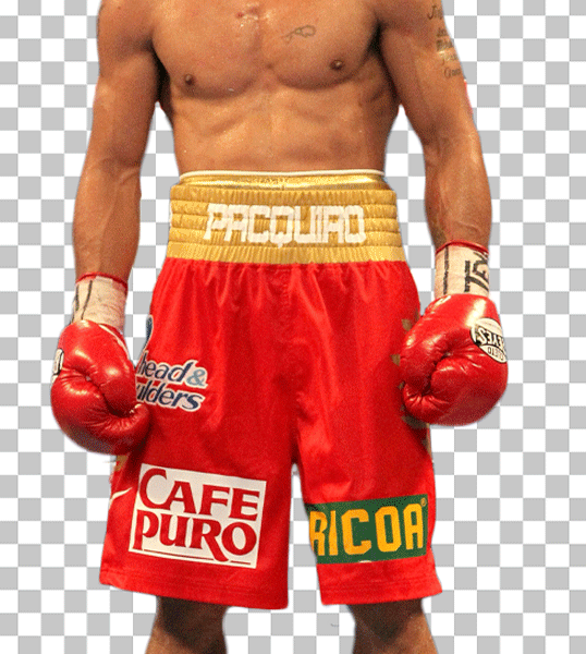 Manny Pacquiao standing in boxing gears.
