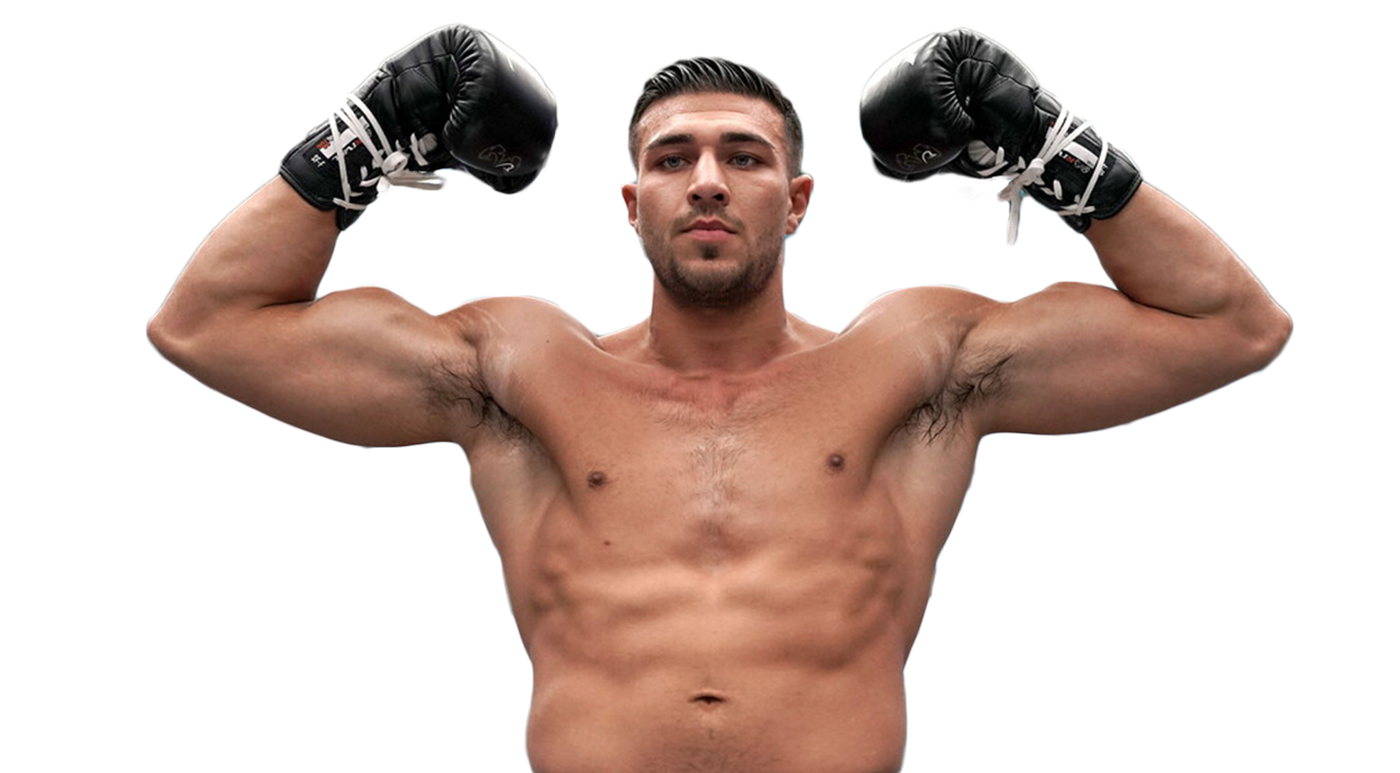 Tommy Fury wearing black gloves PNG Image