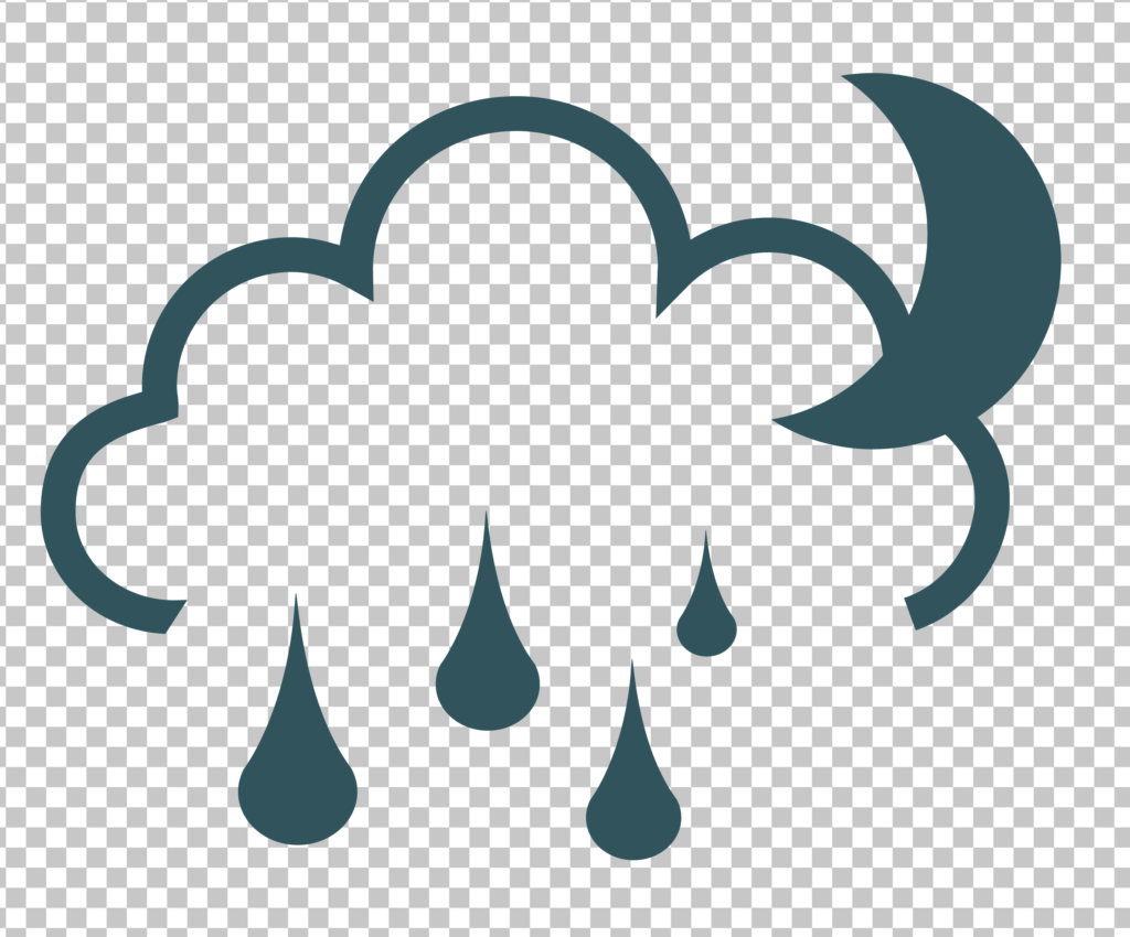 Cloudy Rainy Night Icon PNG Image