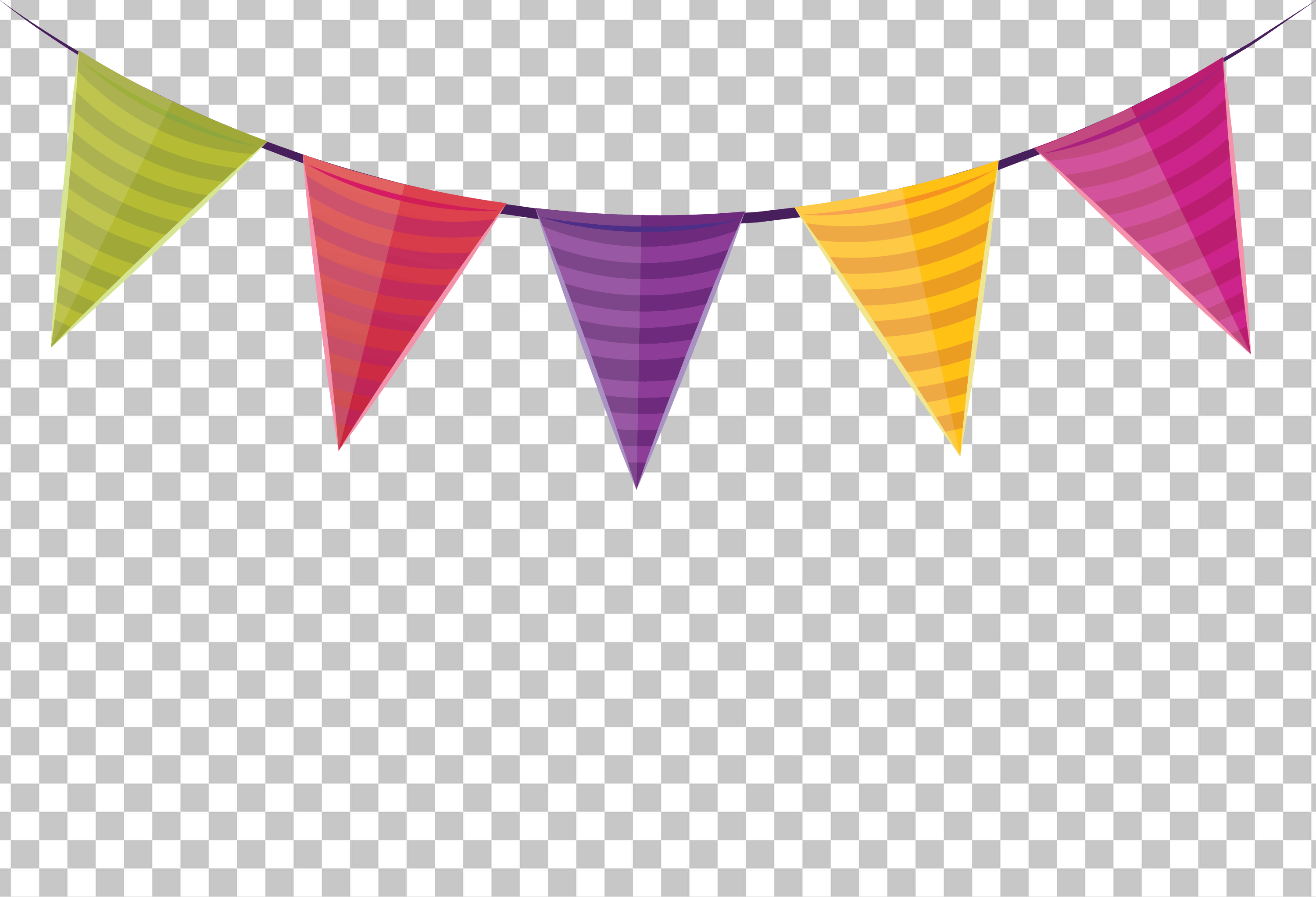 Birthday Decor Flags PNG Image