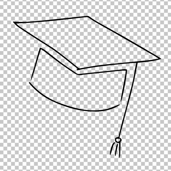 Graduation Hat Sketch PNG Image