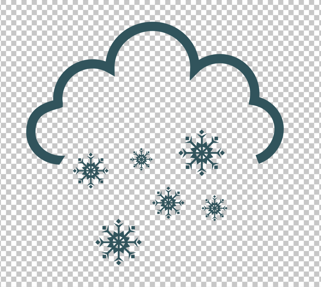 Cloud with snowflakes PNG Image