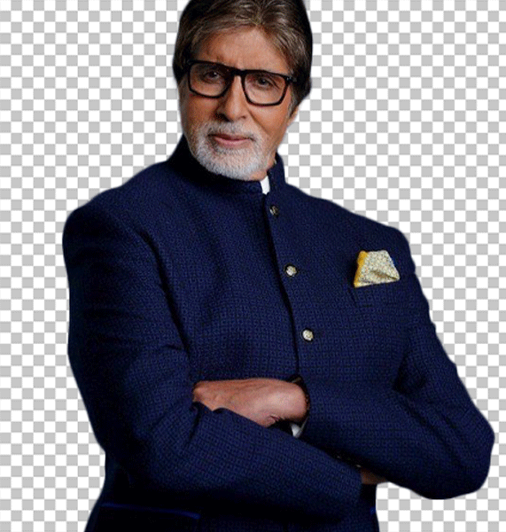 Amitabh Bachchan in blue suit Transparent PNG Image