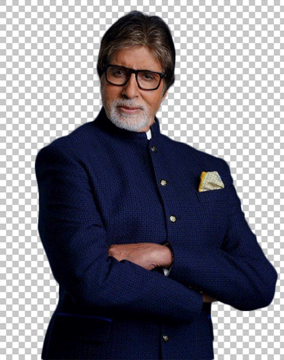 Amitabh Bachchan in blue suit Transparent PNG Image
