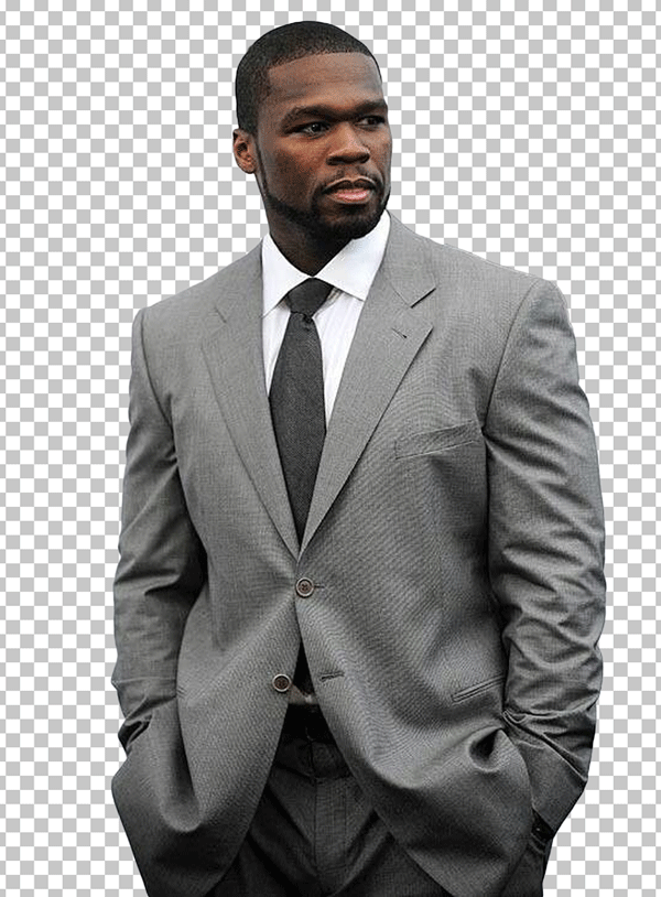 50 cent in Grey Suit PNG Image