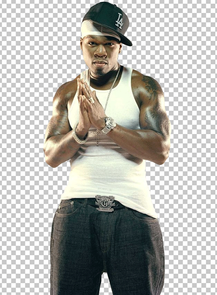 50 cent standing in tank top PNG Image