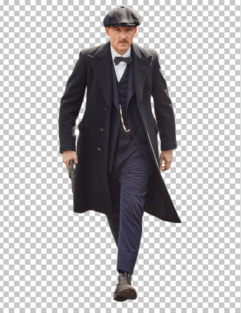 Arthur Shelby walking with a gun PNG Image