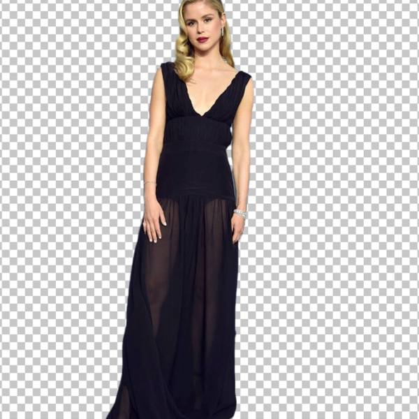 Erin Moriarty standing in black dress PNG Image