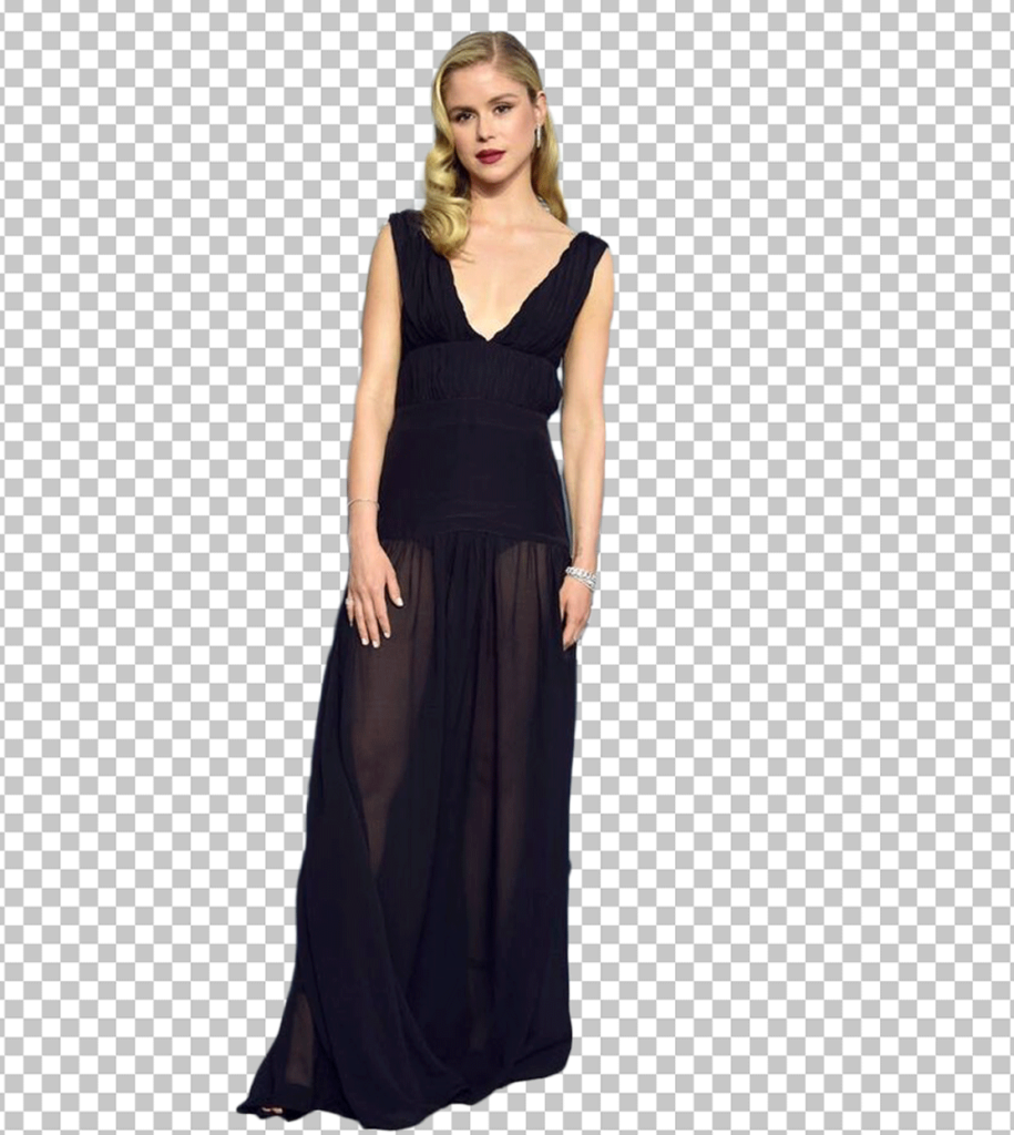 Erin Moriarty standing in black dress PNG Image