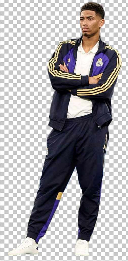 Jude Bellingham standing in a track suit PNG Image
