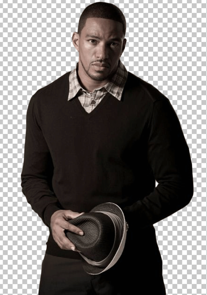 Laz Alonso holding a hat PNG Image